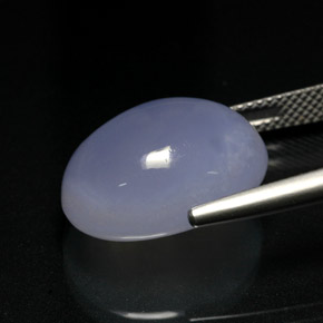 Calcedonio naturale blu da 15,37 ct, taglio ovale, traslucido