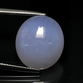 Calcedonio naturale blu da 16,62 ct, taglio ovale, traslucido