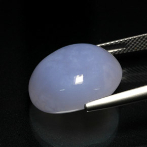 Calcedonio naturale blu da 16,62 ct, taglio ovale, traslucido
