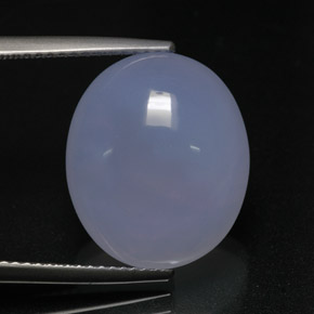 Calcedonio naturale blu da 12,69 ct, taglio ovale, traslucido