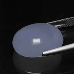 Calcedonio naturale blu da 12,69 ct, taglio ovale, traslucido
