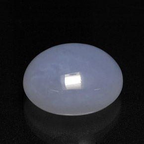 Calcedonio naturale blu da 12,71 ct, taglio ovale, traslucido