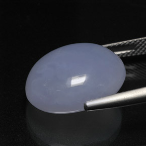 Calcedonio naturale blu da 12,71 ct, taglio ovale, traslucido