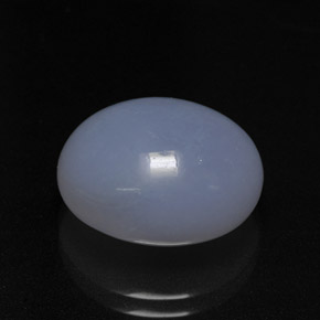 Calcedonio naturale blu da 11,41 ct, taglio ovale, traslucido