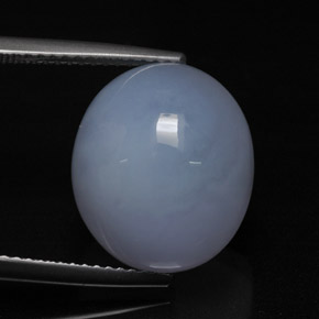 Calcedonio naturale blu da 13,49 ct, taglio ovale, traslucido
