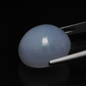 Calcedonio naturale blu da 13,49 ct, taglio ovale, traslucido