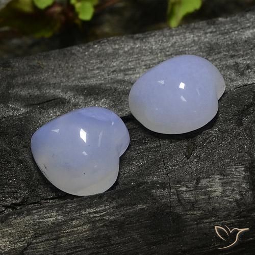 13.37ctw Naturale Viola Reale Chiaro Calcedonio, Cuore, Traslucido