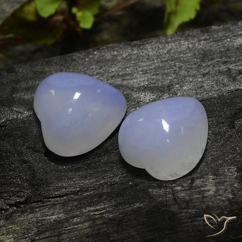 Gemme di Calcedonio Viola Reale Chiaro naturale da 13.37 ct, Cuore, Traslucido