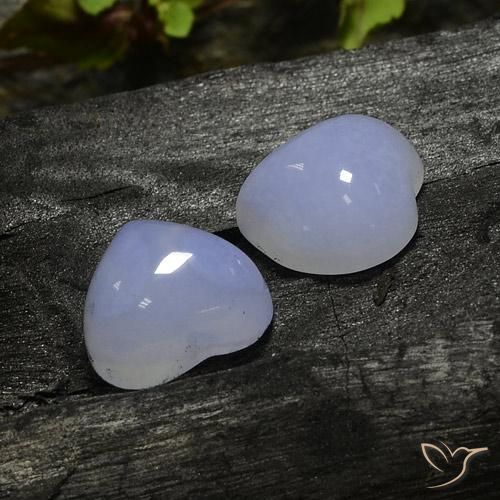 Gemme di Calcedonio Viola Reale Chiaro naturale da 13.37 ct, Cuore, Traslucido