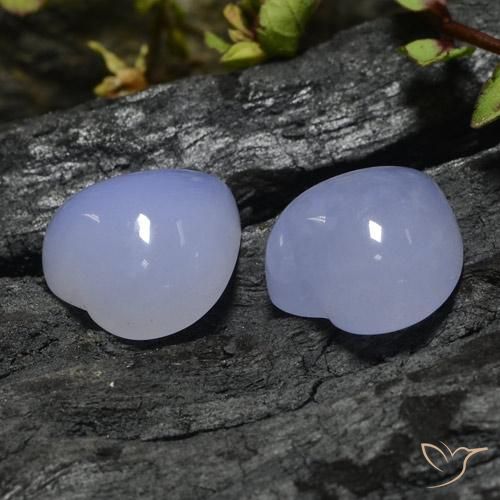 13.27ctw Naturale Viola chiaro Calcedonio, Cuore, Traslucido