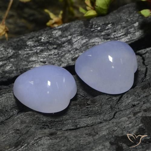 Gemme di Calcedonio Viola chiaro naturale da 13.27 ct, Cuore, Traslucido
