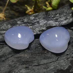 Calcedonio naturale viola da 13,52 ct, a forma di cuore, traslucido