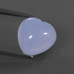 Calcedonio Blu Lavanda naturale da 4.69 ct, A forma di cuore, Traslucido