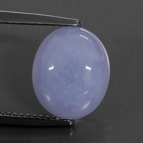 Calcedonio naturale blu da 6,03 ct, taglio ovale, traslucido