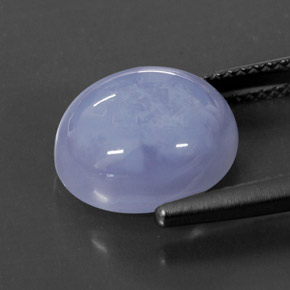 Calcedonio naturale blu da 6,03 ct, taglio ovale, traslucido