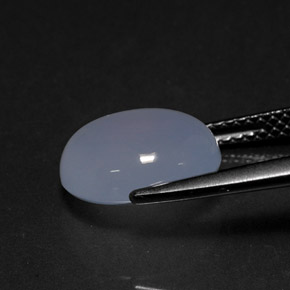 Calcedonio naturale blu da 3,90 ct, trasparente, trasparente/traslucido