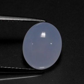 Calcedonio naturale blu da 4,20 ct, trasparente, trasparente/traslucido