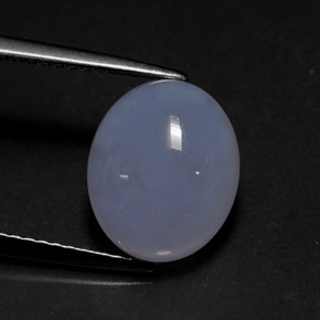 Calcedonio naturale blu da 4,69 ct, trasparente, trasparente/traslucido