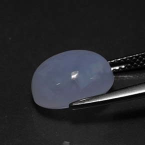 Calcedonio naturale blu da 4,69 ct, trasparente, trasparente/traslucido