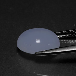 Calcedonio naturale blu da 3,97 ct, trasparente, trasparente/traslucido