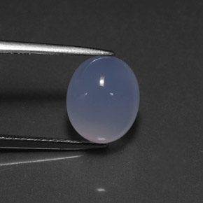 Calcedonio naturale blu da 5,09 ct, trasparente, trasparente/traslucido