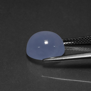 Calcedonio naturale blu da 5,09 ct, trasparente, trasparente/traslucido