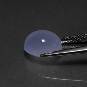 Calcedonio naturale blu da 5,27 ct, trasparente, trasparente/traslucido