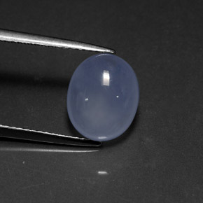 Calcedonio naturale blu da 4,23 ct, trasparente, trasparente/traslucido