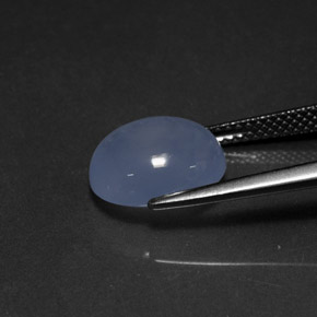 Calcedonio naturale blu da 4,23 ct, trasparente, trasparente/traslucido