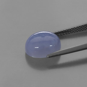 Calcedonio naturale blu da 4,34 ct, trasparente, trasparente/traslucido