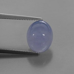 Calcedonio naturale blu da 4,87 ct, trasparente, trasparente/traslucido