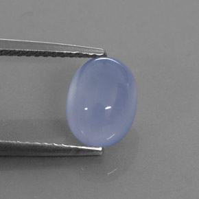 Calcedonio naturale blu da 2,43 ct, trasparente, trasparente/traslucido