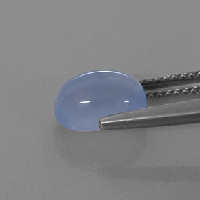 Calcedonio naturale blu da 2,43 ct, trasparente, trasparente/traslucido