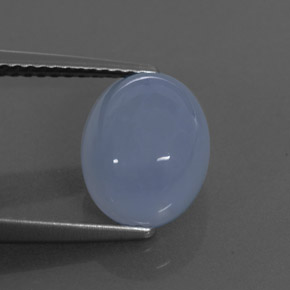 Calcedonio naturale blu da 3,46 ct, trasparente, trasparente/traslucido