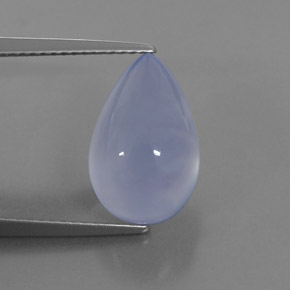 Calcedonio naturale blu da 5,21 ct, trasparente, trasparente/traslucido