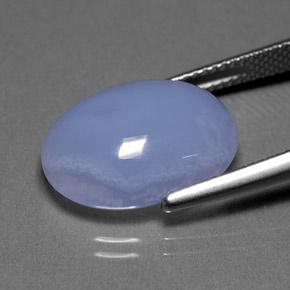 Calcedonio naturale blu da 9,81 ct, trasparente, trasparente/traslucido