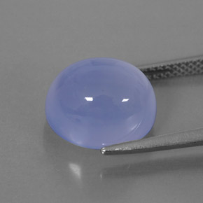 Calcedonio naturale blu da 6,71 ct, trasparente, trasparente/traslucido