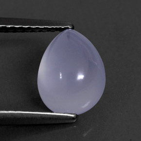 Calcedonio naturale blu da 1,74 ct, trasparente, trasparente/traslucido