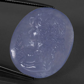 Calcedonio naturale blu da 27,59 ct, trasparente, trasparente/traslucido