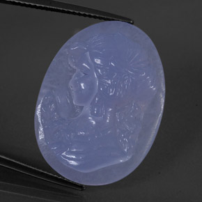 Calcedonio naturale blu da 24,86 ct, trasparente, trasparente/traslucido