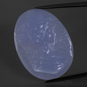 Calcedonio naturale blu da 24,86 ct, trasparente, trasparente/traslucido