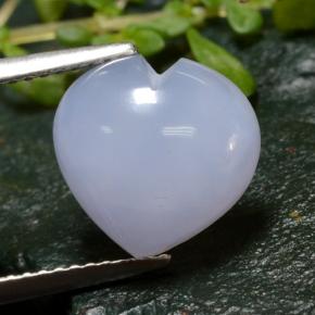 Calcedonio naturale viola da 4,07 ct, a forma di cuore, traslucido