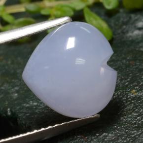 Calcedonio naturale viola da 4,07 ct, a forma di cuore, traslucido