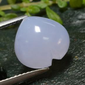 Calcedonio naturale viola da 4,07 ct, a forma di cuore, traslucido