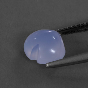 Calcedonio naturale blu da 1,83 ct, trasparente, trasparente/traslucido