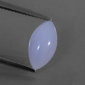 Calcedonio naturale blu da 1,88 ct, marchesa, traslucido