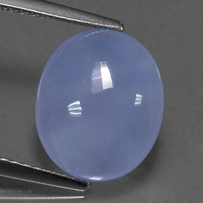 Calcedonio naturale blu da 4,79 ct, trasparente, trasparente/traslucido