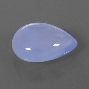 Calcedonio naturale blu da 7,82 ct, taglio a pera, trasparente