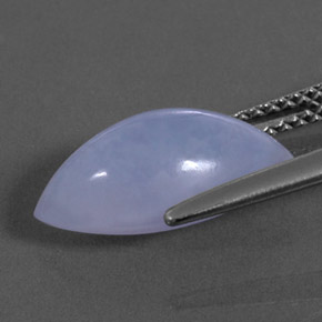 Calcedonio naturale blu da 3,51 ct, trasparente, trasparente/traslucido