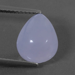 Calcedonio naturale blu da 3,19 ct, trasparente, trasparente/traslucido